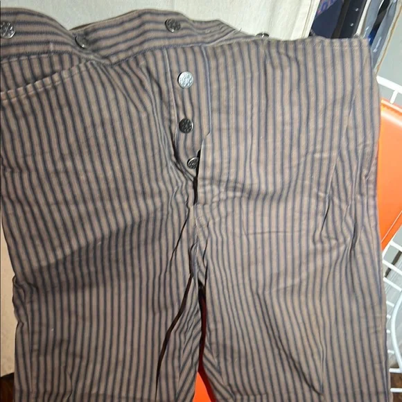Striped Black&Brown Men's Pants - Picture 1 of 4